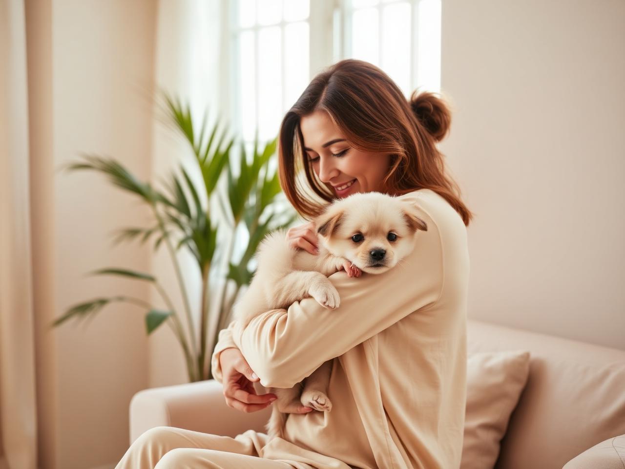 Family with puppy